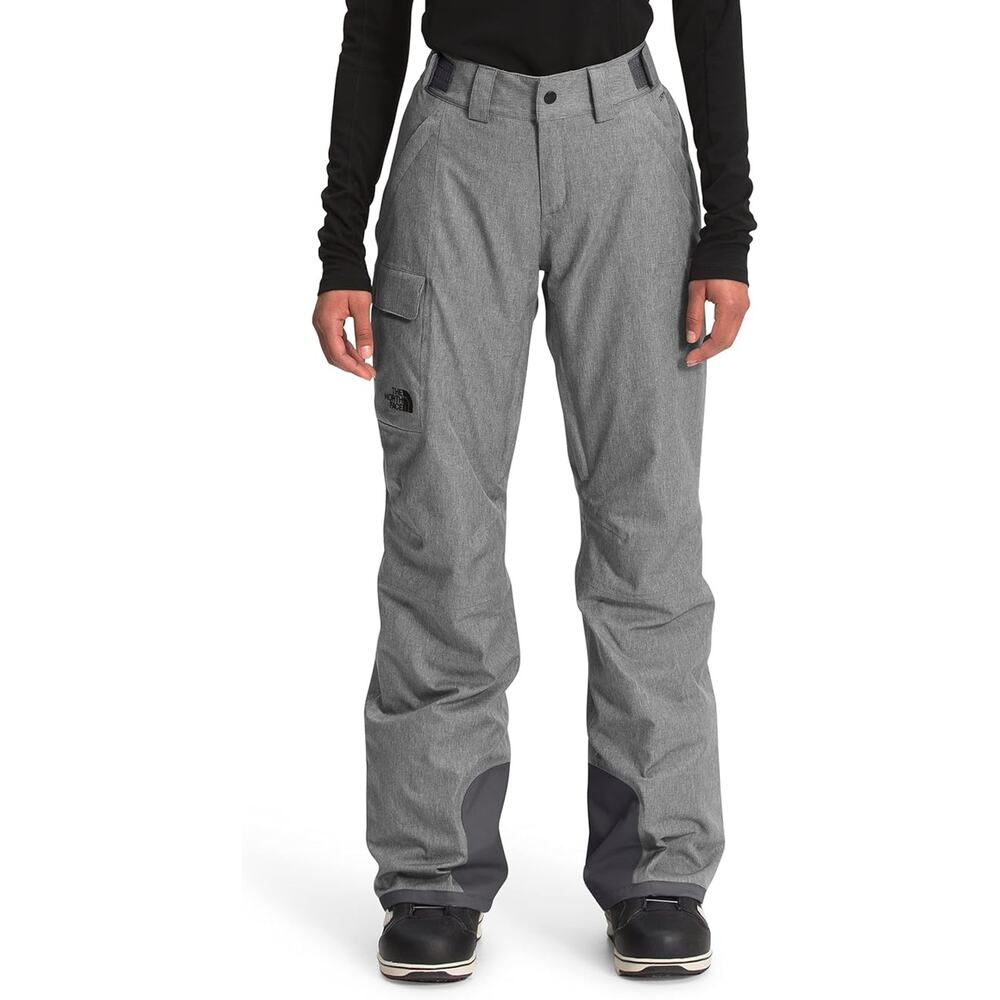The North Face Size LG Freedom Insulated Medium Gray Heather Snow Pants HR2-22